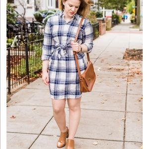 Cute flannel dress with front tie detail